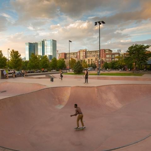 Skateboarders at Denver Skate Park